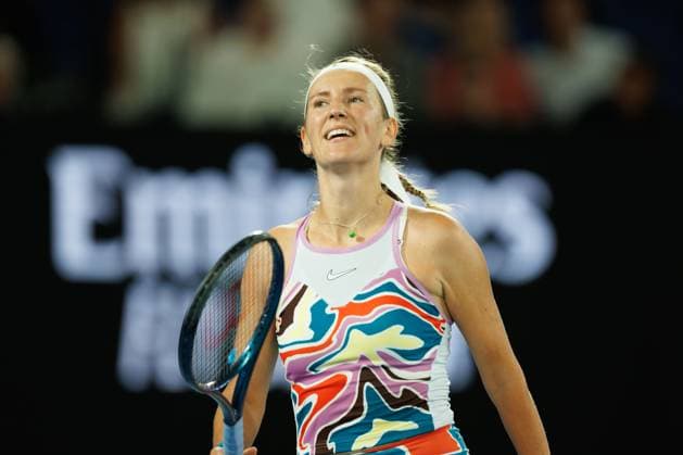 January 24, 2023: 24th seed VICTORIA AZARENKA of Belarus in action against 3rd seed JESSICA PEGULA of the USA on Rod Laver Arena in a Women s Singles Quarterfinals match on day 9 of the 2023 Australian Open in Melbourne, Australia. Cal Media USA - ZUMAc04_ 20230124_zaf_c04_018 Copyright: xSydneyxLowx