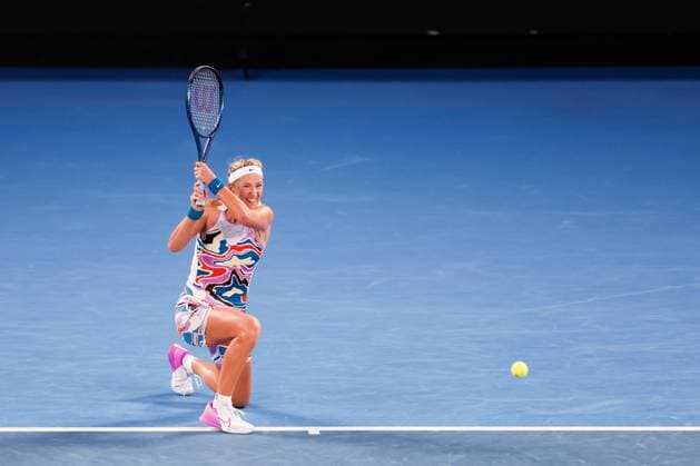 January 24, 2023, Melbourne, Victoria, Australia: MELBOURNE, AUSTRALIA - JANUARY 24: Victoria Azarenka of Belarus in action against Jessica Pegula of USA in quarter final action on day 9 of the 2023 Australian Open at Melbourne Park on January 24, 2023 in Melbourne, Australia. Melbourne Australia - ZUMAp121 20230124_zsp_p121_058 Copyright: xChrisxPutnamx