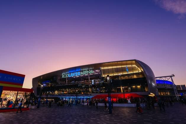 January 24, 2023, Melbourne, Victoria, Australia: MELBOURNE, AUSTRALIA - JANUARY 24: Twilight on day 9 of the 2023 Australian Open at Melbourne Park on January 24, 2023 in Melbourne, Australia. Melbourne Australia - ZUMAp121 20230124_zsp_p121_053 Copyright: xChrisxPutnamx