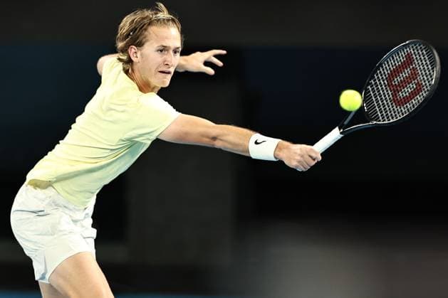 Sebastian Korda, USA, during quarter finals of 2023 Australian Open in Melbourne, 24 01 2023; -