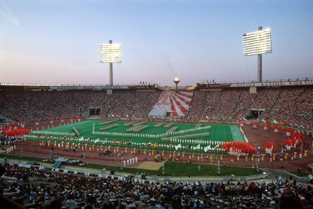 Moscow, USSR. A view of the Grand Sports Arena of the Central Lenin Stadium during the closing ceremony of the 22nd Summer Olympic Games, Olympische Spiele, Olympia, OS Yashar Khalilov TASS  1690046