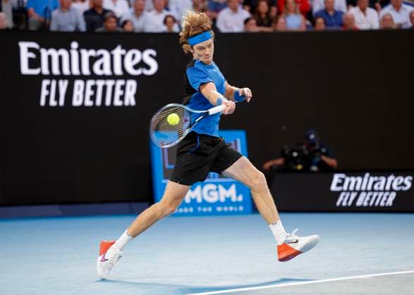 Andrey Rublev, Australian Open 2023, Melbourne Park, Melbourne, Victoria, Australia. Copyright: xJuergenxHasenkopfx