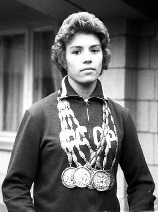 USSR. September 1, 1960. Soviet gymnast, all-round champion in gymnastics of the 1960 Summer Olympics Larisa Latynina. Valentin Mastyukov TASS  272711