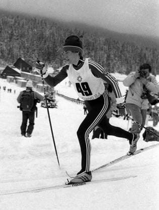 Sarajevo, Yugoslavia. February 9, 1984. Soviet skier Raisa Smetanina competes to win silver medal in the women s 10km classical cross-country skiing event at the 1984 Winter Olympic Games, Olympische Spiele, Olympia, OS Viktor Budan, Vyacheslav Un Da-sin TASS  273135