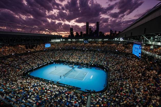 Sport Bilder des Tages January 25, 2023: A view of Rod Laver Arena during a Men s Singles Quarterfinals match between 4th seed NOVAK DJOKOVIC of Serbia and 5th seed ANDREY RUBLEV of the Russian Federation in on day 10 of the 2023 Australian Open in Melbourne, Australia. Cal Media USA - ZUMAc04_ 20230125_zaf_c04_018 Copyright: xSydneyxLowx