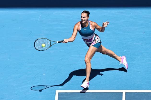 Aryna Sabalenka, BLR, during quarter-finals of 2023 Australian Open in Melbourne, 25 01 2023; -