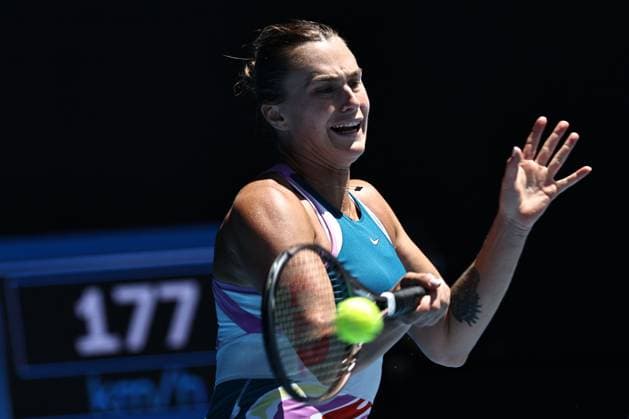 Aryna Sabalenka, BLR, during quarter-finals of 2023 Australian Open in Melbourne, 25 01 2023; -