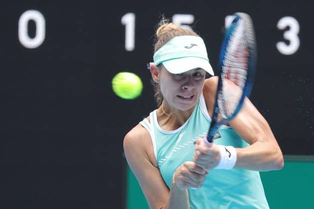 Magda Linette, POL, during quarter-finals of 2023 Australian Open in Melbourne, 25 01 2023; -