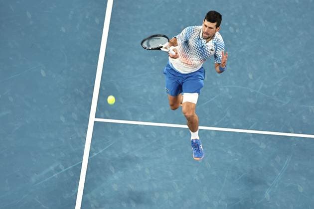 Sport Bilder des Tages Novak Djokovic, SRB, during quarter finals of 2023 Australian Open in Melbourne, 25 01 2023; - *** Novak Djokovic, SRB, during quarter finals of 2023 Australian Open in Melbourne, 25 01 2023 