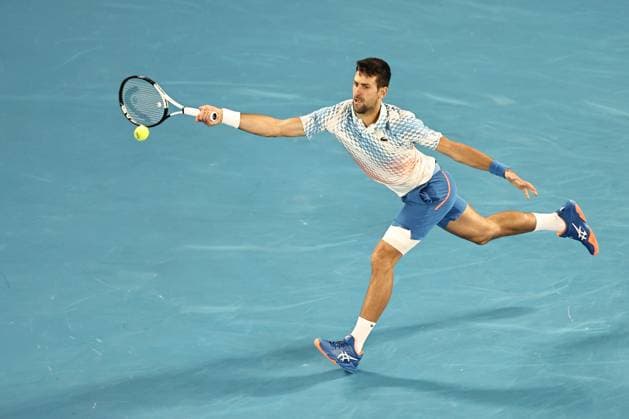 Novak Djokovic, SRB, during quarter finals of 2023 Australian Open in Melbourne, 25 01 2023; -