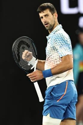 Novak Djokovic, SRB, during quarter finals of 2023 Australian Open in Melbourne, 25 01 2023; -