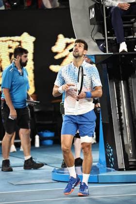 Novak Djokovic, SRB, during quarter finals of 2023 Australian Open in Melbourne, 25 01 2023; -