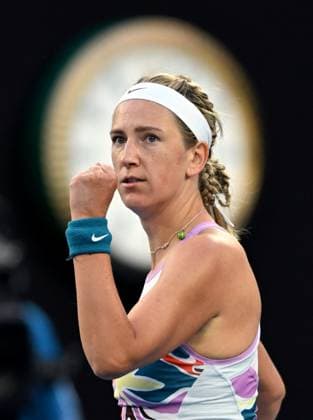 TENNIS AUSTRALIAN OPEN, Victoria Azarenka of Belarus reacts during her semi final match against Elena Rybakina of Kazakhstan at the 2023 Australian Open tennis championship at Melbourne Park in Melbourne, Thursday, January 26, 2023. ( NO ARCHIVING, EDITORIAL USE ONLY, NO USE IN BOOKS WITHOUT CONSENT MELBOURNE VICTORIA AUSTRALIA  Copyright: xLUKASxCOCHx 20230126001756739044