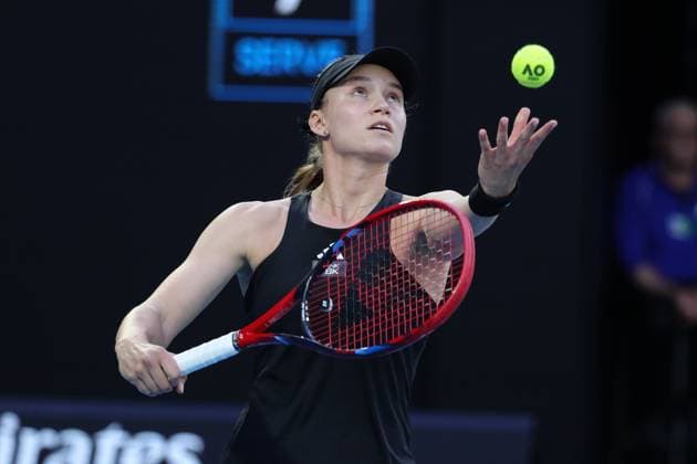 Elena Rybakina of Kazakistan in action against Victoria Azarenka in the Semi Final, Day 11 at the Australian Open Tennis 2023 at Rod Laver Arena, Melbourne, Australia on 26 January 2023. Copyright: xPeterxDovganx 34782318