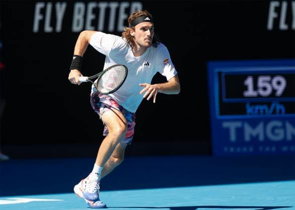 Stefanos Tsitsipas macht die Faust und jubelt, Jubel, Freude, Emotion, Australian Open 2023, Melbourne Park, Melbourne, Victoria, Australia., Stefanos Tsitsipas Copyright: xJuergenxHasenkopfx