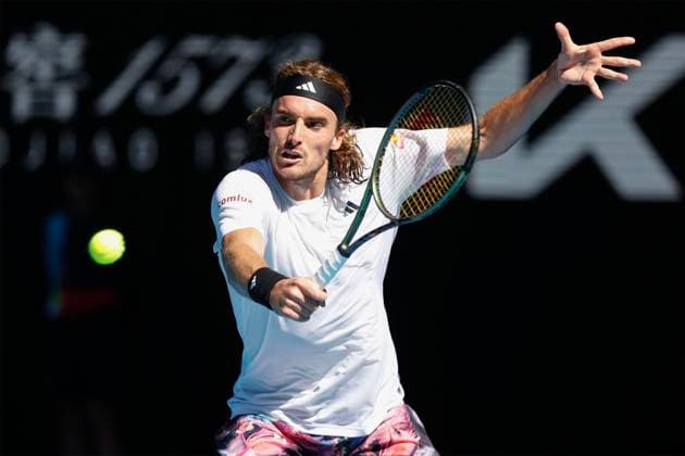 Stefanos Tsitsipas macht die Faust und jubelt, Jubel, Freude, Emotion, Australian Open 2023, Melbourne Park, Melbourne, Victoria, Australia., Stefanos Tsitsipas Copyright: xJuergenxHasenkopfx