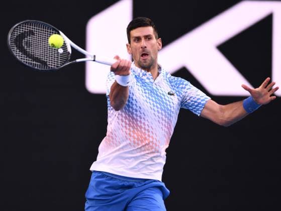 Mandatory Credit: Photo by James Gourley Shutterstock (13736332ds) Novak Djokovic of Serbia Australian Open, Day Twelve, Tennis, Melbourne Park, Melbourne, Australia - 27 Jan 2023 Australian Open, Day Twelve, Tennis, Melbourne Park, Melbourne, Australia - 27 Jan 2023 Copyright: xJamesxGourley Shutterstockx 13736332ds
