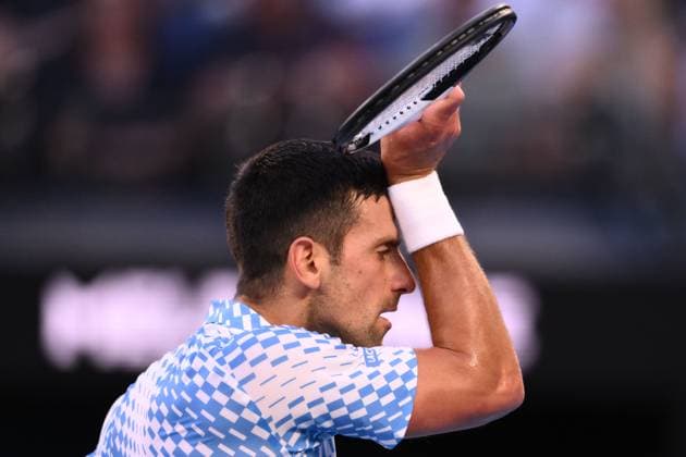 Mandatory Credit: Photo by James Gourley Shutterstock (13736332ef) Novak Djokovic of Serbia Australian Open, Day Twelve, Tennis, Melbourne Park, Melbourne, Australia - 27 Jan 2023 Australian Open, Day Twelve, Tennis, Melbourne Park, Melbourne, Australia - 27 Jan 2023 Copyright: xJamesxGourley Shutterstockx 13736332ef