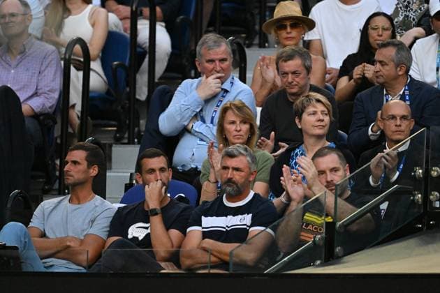 TENNIS AUSTRALIAN OPEN, An empty seat is seen in Novak Djokovic?s player box during the Men?s semi final match against Tommy Paul of the United States at the 2023 Australian Open tennis championship at Melbourne Park in Melbourne, Friday January 27, 2023. ( NO ARCHIVING, EDITORIAL USE ONLY, NO USE IN BOOKS WITHOUT CONSENT MELBOURNE VICTORIA AUSTRALIA  Copyright: xJOELxCARRETTx 20230127001757120007