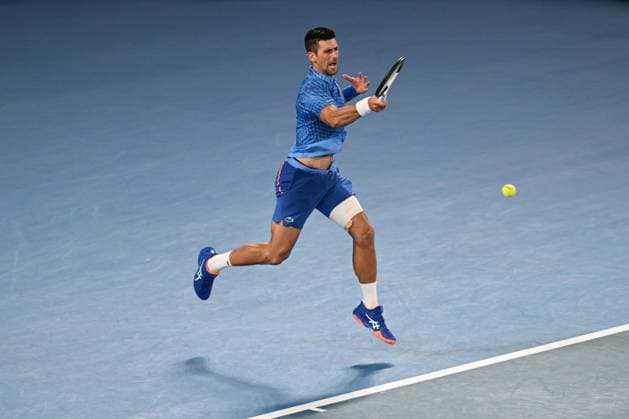 TENNIS AUSTRALIAN OPEN, Novak Djokovic of Serbia in action during the Men?s semi final match against Tommy Paul of the United States at the 2023 Australian Open tennis championship at Melbourne Park in Melbourne, Friday January 27, 2023. ( NO ARCHIVING, EDITORIAL USE ONLY, NO USE IN BOOKS WITHOUT CONSENT MELBOURNE VICTORIA AUSTRALIA  Copyright: xJOELxCARRETTx 20230127001757135797