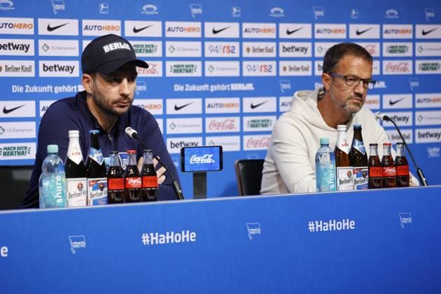 Deutschland, Berlin, Sportpark, GER, 1.FBL, Hertha BSC, Saison 2022 23, Training, Foto:Pressekonferenz mit Cheftrainer Sandro Schwarz und Geschäftsführer Fredi Bobic vor dem Heimspiel von Hertha BSC am Samstag (28.01.2023; 15:30 Uhr) gegen den 1. FC Union Berlin