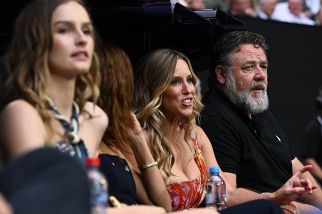 TENNIS AUSTRALIAN OPEN, Australian Actor Russell Crowe watches Elena Rybakina of Kazakhstan in action during the Women?s Singles Final against Aryna Sabalenka of Russia at the 2023 Australian Open tennis tournament at Melbourne Park in Melbourne, Saturday, January 28, 2023. ( NO ARCHIVING, EDITORIAL USE ONLY, NO USE IN BOOKS WITHOUT CONSENT MELBOURNE VICTORIA AUSTRALIA  Copyright: xJOELxCARRETTx 20230128001757453942