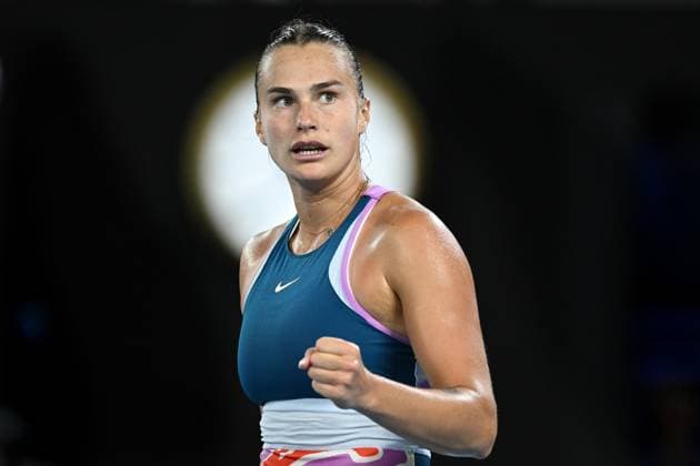 TENNIS AUSTRALIAN OPEN, Aryna Sabalenka of Belarus reacts during the women?s singles final against Elena Rybakina of Kazakhstan at the 2023 Australian Open tennis championship at Melbourne Park in Melbourne, Saturday, January 28, 2023. ( NO ARCHIVING, EDITORIAL USE ONLY, NO USE IN BOOKS WITHOUT CONSENT MELBOURNE VICTORIA AUSTRALIA  Copyright: xJAMESxROSSx 20230128001757485858