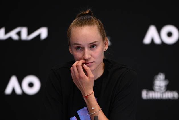 TENNIS AUSTRALIAN OPEN, Elena Rybakina of Kazakhstan attends the post match press conference, PK, Pressekonferenz follwing her loss to Aryna Sabalenka of Belarus in the Women?s Singles Final at the 2023 Australian Open tennis tournament at Melbourne Park in Melbourne, Saturday, January 28, 2023. ( NO ARCHIVING, EDITORIAL USE ONLY, NO USE IN BOOKS WITHOUT CONSENT MELBOURNE VICTORIA AUSTRALIA  Copyright: xJOELxCARRETTx 20230128001757517037