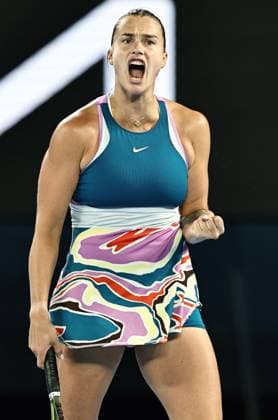 Aryna Sabalenka, BLR, during final of 2023 Australian Open in Melbourne, 28 01 2023; -