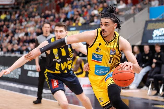 BAU 28.01.2023 Ludwigsburg Basketball MHP Riesen Ludwigsburg vs. EWE Baskets Oldenburg, v.l. Jonathan Bähre (Riesen)