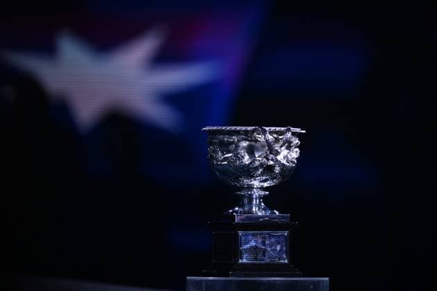 TENNIS AUSTRALIAN OPEN, The Norman Brooks Challenge Cup is seen ahead of the Men?s Singles Final between Stefanos Tsitsipas of Greece and Novak Djokovic of Serbia at the 2023 Australian Open tennis tournament at Melbourne Park in Melbourne, Sunday, January 29, 2023. ( NO ARCHIVING, EDITORIAL USE ONLY, NO USE IN BOOKS WITHOUT CONSENT MELBOURNE VICTORIA AUSTRALIA  Copyright: xLUKASxCOCHx 20230129001757872657