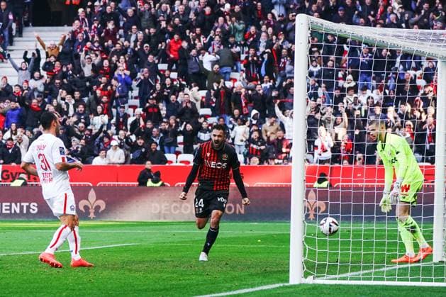 joie - GaÃ«tan Laborde (OGC Nice) FOOTBALL : OGC Nice vs Lille - Ligue 1 Ubereats - Nice - 29 01 2023 NorbertScanella Panoramic 