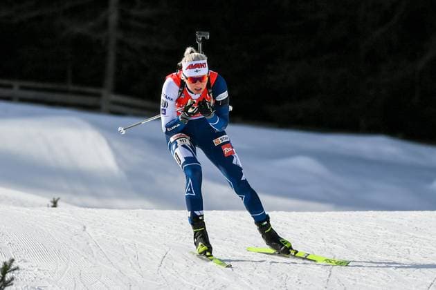 BIATHLON - EDER Mari (FIN) bei dem BWM IBU Weltcup Biathlon Antholz 4 x 6 km Staffel der Damen am 22.01.2023, Italien, Südtirol Antholz-Anterselva Südtirol Arena Südtirol Italien *** BIATHLON EDER Mari FIN at the BWM IBU World Cup Biathlon Antholz 4 x 6 km relay women on 22 01 2023, Italy, South Tyrol Antholz Anterselva South Tyrol Arena South Tyrol Italy