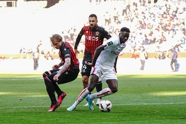Mohamed Bayo (Lille) FOOTBALL : OGC Nice vs Lille - Ligue 1 Ubereats - Nice - 29 01 2023 NorbertScanella Panoramic 