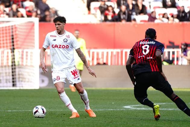 Jonas Martin (Lille) FOOTBALL : OGC Nice vs Lille - Ligue 1 Ubereats - Nice - 29 01 2023 NorbertScanella Panoramic 