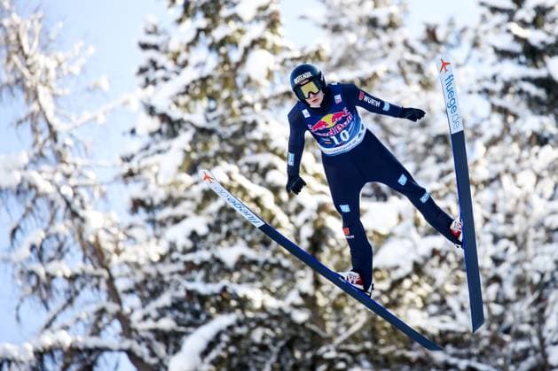 SKI FLYING - FIS WC Kulm Bad Mitterndorf BAD MITTERNDORF,AUSTRIA,29.JAN.23 - NORDIC SKIING, Ski jumping, Skispringen, Ski, nordisch SKI FLYING - FIS World Cup, Kulm, men. Image shows Justin Lisso (GER).  GEPAxpictures xMaticxKlansek