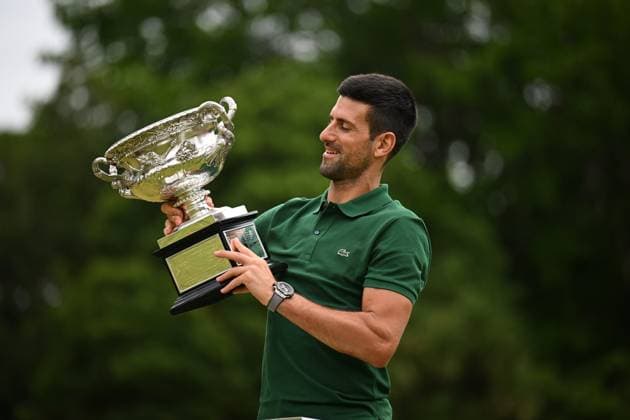TENNIS AUSTRALIAN OPEN MENS SINGLES WINNER, Novak Djokovic of Serbia poses for a photograph with the Norman Brooks Challenge Cup following his win in the men?s singles final in the 2023 Australian Open tennis tournament, at Government House in Melbourne, Monday, January 30, 2023. ( NO ARCHIVING, EDITORIAL USE ONLY, NO USE IN BOOKS WITHOUT CONSENT MELBOURNE VICTORIA AUSTRALIA  Copyright: xJAMESxROSSx 20230130001758158559