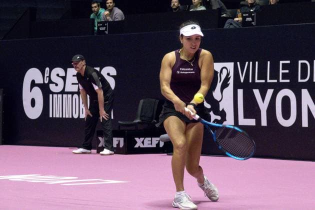 La joueuse de tennis Camilia Osorio (COL) lors de l Open 6eme sens Immobilier MÃ tropole de Lyon 2023, tournoi de tennis fÃ minin WTA, Tennis Damen 250 de Caroline Garcia, Lyon 30 01 2022 TENNIS : Open 6eme Sens Immobilier Lyon Metropole - 30 01 2023 SandrineThesillat Panoramic 