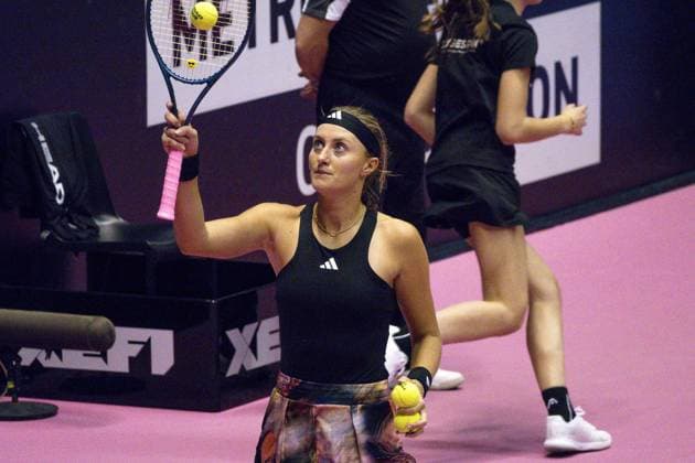 La joueuse de tennis Kristina Mladenovic (FRA) lors de l Open 6eme sens Immobilier MÃ tropole de Lyon 2023, tournoi de tennis fÃ minin WTA, Tennis Damen 250 de Caroline Garcia, Lyon 30 01 2022 - TENNIS : Open 6eme Sens Immobilier Lyon Metropole - 30 01 2023 SandrineThesillat Panoramic 
