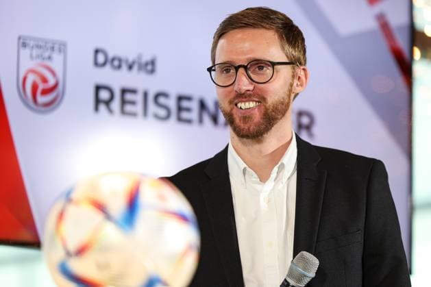 SOCCER - BL, press conference, PK, Pressekonferenz VIENNA,AUSTRIA,31.JAN.23 - SOCCER - ADMIRAL Bundesliga, spring season kickoff, press conference. Image shows David Reisenauer (Bundesliga).  GEPAxpictures xArminxRauthner