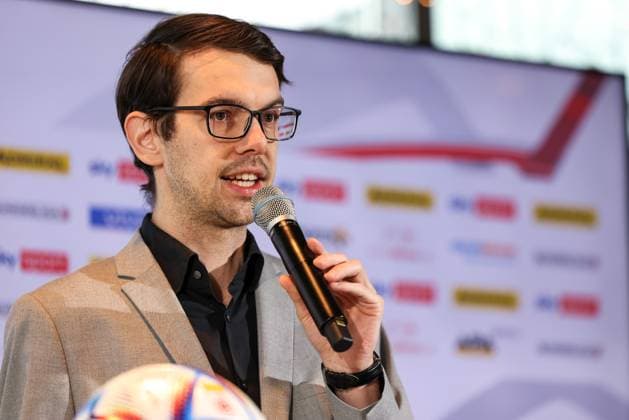 SOCCER - BL, press conference, PK, Pressekonferenz VIENNA,AUSTRIA,31.JAN.23 - SOCCER - ADMIRAL Bundesliga, spring season kickoff, press conference. Image shows Mathias Slezak (Bundesliga).  GEPAxpictures xArminxRauthner