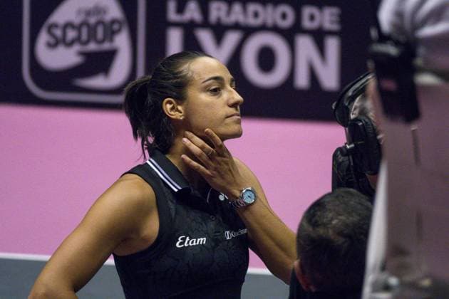 La joueuse de tennis Caroline Garcia (FRA) gagne son 1er match face Ã Tereza Martincova, tcheque, le 2eme jour de son tournoi l Open 6eme sens Immobilier MÃ tropole de Lyon 2023, tournoi de tennis fÃ minin WTA, Tennis Damen 250, Lyon 31 01 2022 - TENNIS : Open 6eme Sens Immobilier Lyon Metropole - 31 01 2023 SandrineThesillat Panoramic 