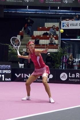 La joueuse de tennis belge Maryna Zanevska lors de son match en quart de finale face Ã la russe Anastasia Potapova - Open 6eme sens Immobilier MÃ tropole de Lyon 2023, tournoi de tennis fÃ minin WTA, Tennis Damen 250 de Caroline Garcia, Lyon 03 02 2022 - TENNIS : Open 6eme Sens Immobilier Lyon Metropole - 03 02 2023 SandrineThesillat Panoramic 