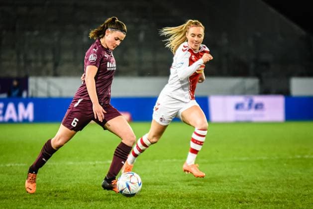 Katharina Piljic SGS Essen vs. 1. FC Köln 03.02.2023 Katharina Piljic 11. Spieltag der Flyeralarm Frauen-Bundesliga Saison 2022 2023 SGS Essen gegen den 1. FC Köln am 3. Februar 2023 im Stadion an der Hafenstraße in Essen (Nordrhein-Westfalen Deutschland).