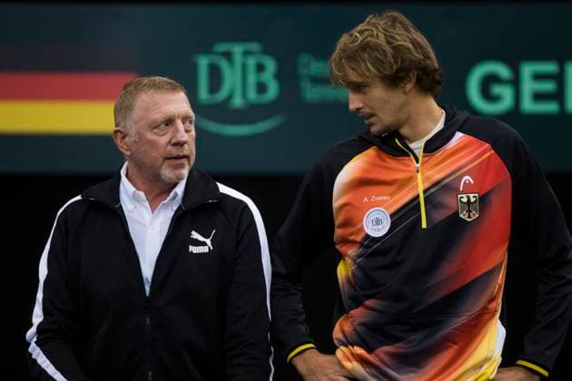 Boris Becker ( Team Deutschland) und Alexander Zverev (Deutschland), Deutschland vs Schweiz, Tennis, Davis Cup by Raketen Qualifiers 2023, 04.02.2023 DFB regulations prohibit any use of photographs as image sequences and or quasi-video. Deutschland vs Schweiz, Tennis, Davis Cup by Raketen Qualifiers 2023, 04.02.2023 Copyright: xAlexanderxNeis Eibner-Pressefotox