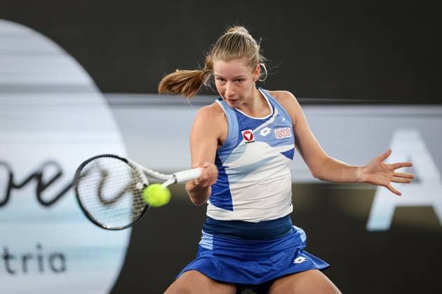 TENNIS - WTA, Tennis Damen Upper Austria Ladies Linz LINZ,AUSTRIA,05.FEB.23 - TENNIS - WTA Tour, Upper Austria Ladies Linz, qualification. Image shows Sinja Kraus (AUT).  GEPAxpictures xManfredxBinder
