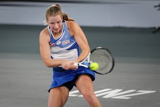 TENNIS - WTA, Tennis Damen Upper Austria Ladies Linz LINZ,AUSTRIA,05.FEB.23 - TENNIS - WTA Tour, Upper Austria Ladies Linz, qualification. Image shows Sinja Kraus (AUT).  GEPAxpictures xManfredxBinder