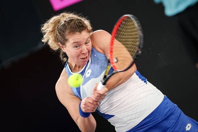 TENNIS - WTA, Tennis Damen Upper Austria Ladies Linz LINZ,AUSTRIA,05.FEB.23 - TENNIS - WTA Tour, Upper Austria Ladies Linz, qualification. Image shows Anna Lena Friedsam (GER).  GEPAxpictures xManfredxBinder