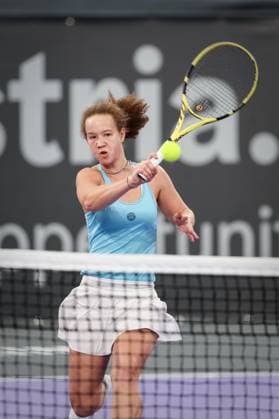 TENNIS - WTA, Tennis Damen Upper Austria Ladies Linz LINZ,AUSTRIA,05.FEB.23 - TENNIS - WTA Tour, Upper Austria Ladies Linz, qualification. Image shows Johanna Hiesmair (AUT).  GEPAxpictures xManfredxBinder