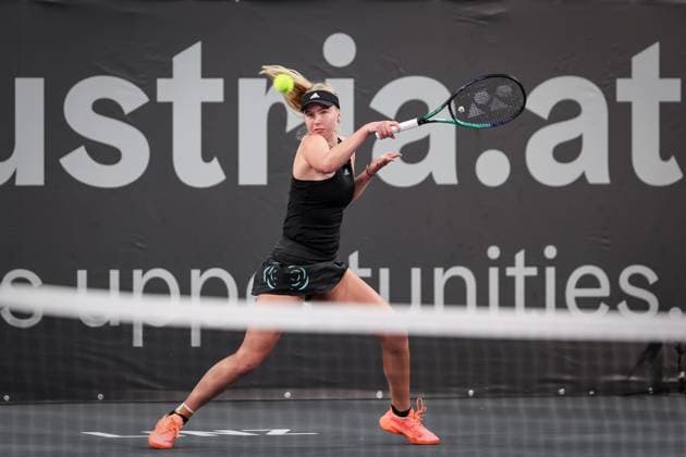 TENNIS - WTA, Tennis Damen Upper Austria Ladies Linz LINZ,AUSTRIA,05.FEB.23 - TENNIS - WTA Tour, Upper Austria Ladies Linz, qualification. Image shows Clara Tauson (DEN).  GEPAxpictures xManfredxBinder